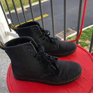 Dr. Martens Shoreditch Canvas Black Ankle Boots Size 6  Doc Martens